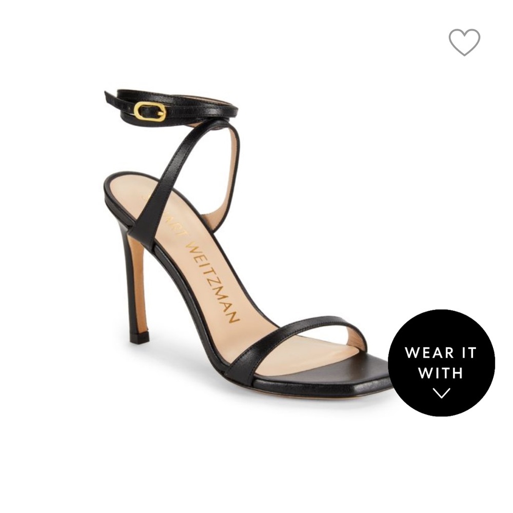 Stuart Weitzman Ellsie Hell Black Leather